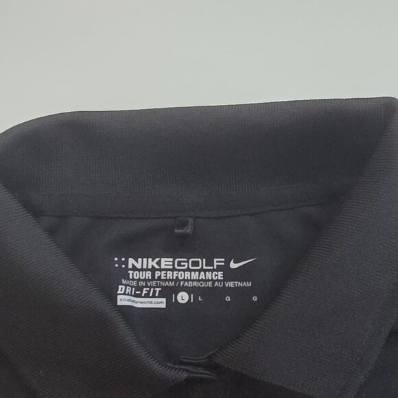 Nike Golf Polo Tour Performance Golf Polo Women L Black Dri Fit SS Stretch Sport - Picture 3 of 15